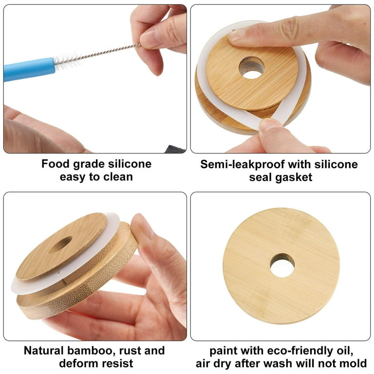 Bamboo Mason Jar Lids with holes – We Fill Good