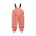 thumbnail image 3 of Kids Waterproof Rain Pants with Suspenders, Toddler Boys Girls Windbreaker Jumpsuits, Outerwear Girls Bottoms 2-7 Y, 3 of 5