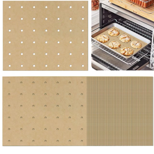 120 Piezas Forros de Papel Pergamino para Freidora de Aire Sin Blanquear 9x11 Papel para Hornear Rectángulo Desechable Antiadherente Compatible con Freidora de Aire Cuisinart Breville Gowise Cuisinart