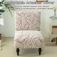 thumbnail image 2 of HonorHut Armless Chair Cover Jacquard Chair Slipcovers Without Arms Stretch Wing Back Chair Cover Chenille Printed Seat Cover Soft Washable Furniture Protector Red, 2 of 6