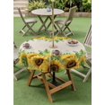 thumbnail image 4 of Outdoor Tablecloth with Umbrella Hole for Patio/Picnic/Party/Camping, Summer Sunflowers Waterproof Table Cloth Round Cover Washable, Botanical Country Flowers Leaves (Dia 54"), 4 of 8