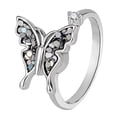 thumbnail image 2 of HomeKingdee Butterfly Spinner Anxiety Ring - Adjustable Open Ring with Inlaid Rhinestones Metal Jewelry for Women, Gift for Mom, Girlfriend, Weddings, Parties, 2 of 5
