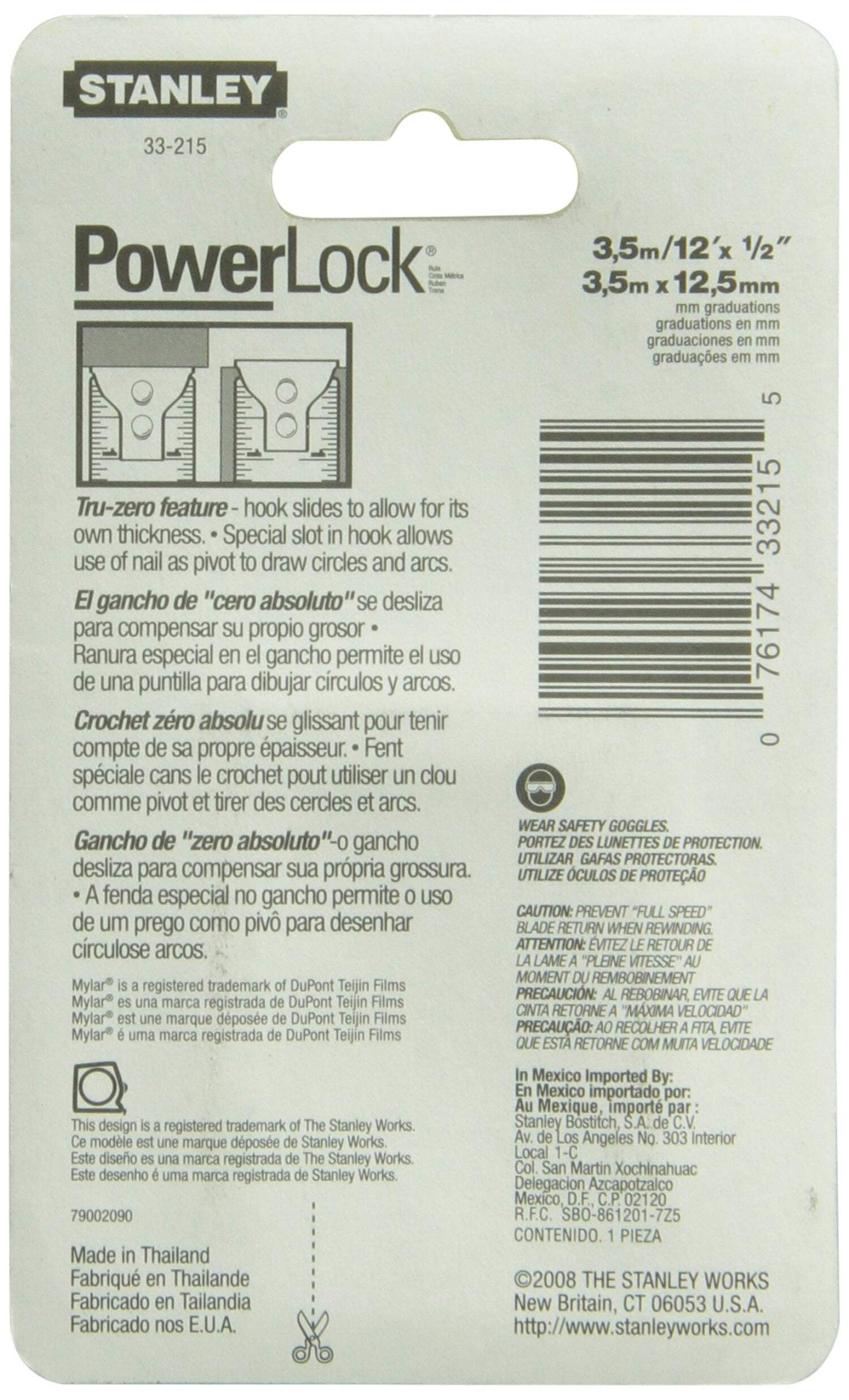 Stanley Hand Tools 33-215 12' PowerLock Tape Measures