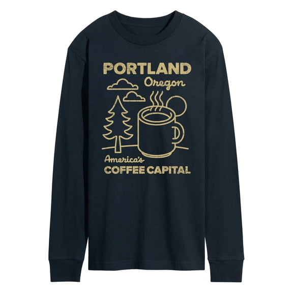 Instant Message - Portland Coffee Long Sleeve Graphic T-Shirt