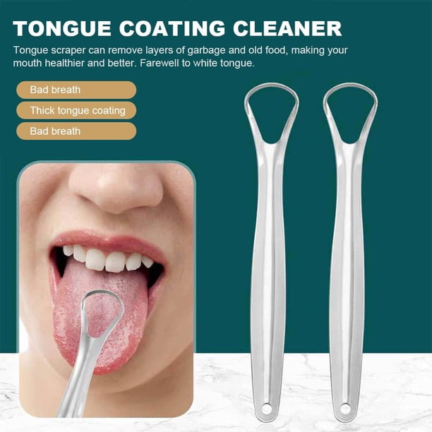 Herramientas de limpieza de la boca de acero inoxidable Removedor de bacterias de la lengua reutilizable Cuidado bucal Ygjytge Cuidado Belleza
