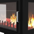 thumbnail image 4 of 24" Electric Fireplace Stove with Realistic Flame, 1000W/1500W Freestanding Fireplace Heater, Electric Fireplace Heater with Tempered Glass, Adjustable Temperature, Black, 4 of 6