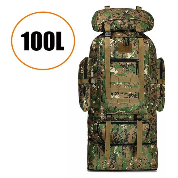 Expandable 100L Waterproof Hiking Backpack - Lightweight Tactical Daypack For