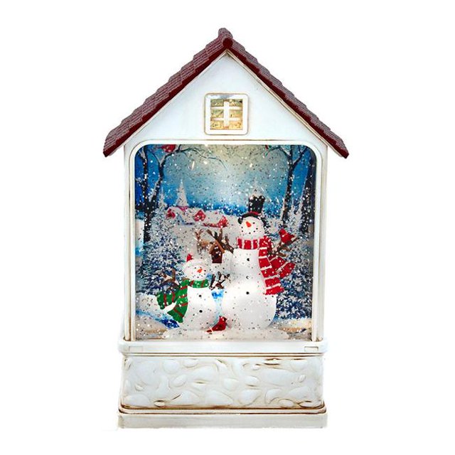 Kurt S. Adler JEL2007 9.2 in. Battery-Operated Lighted Snowman House Water Lantern