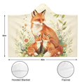 thumbnail image 3 of Watercolor Red Fox Wearable Blanket Hoodies for Women Men Adults Fox Lovers Cozy Warm Cute Floral Foxes Hooded Blankets for Home Couch Decor 60x80 Inch, 3 of 5