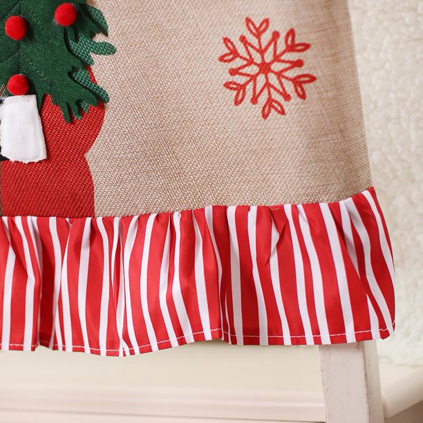 Cubierta trasera de silla de Navidad Decoración de silla antideslizante para festival de vacaciones A Sywqhk Libre de BPA