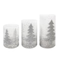 thumbnail image 4 of Hometrends Silver Winter Scene LED Pillar Candle Set with Remote Control, 4 of 5