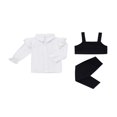 thumbnail image 2 of Kids Baby Girl Clothes Set Long Sleeve Shirt +Short Tank Vest + Trousers Spring Fall 3pcs Outfits, 2 of 9