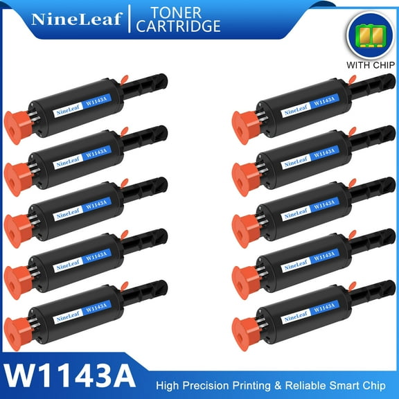 NineLeaf 143A Compatible Toner Reload Kit Replacement for HP W1143A 143A Black Toner cartridge use for Laser Neverstop 1001nw Printer MFP 1202w 1202nw 1201n Printers(10 Pack,2500 Pages)