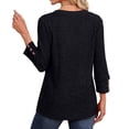 thumbnail image 3 of V Neck Long Sleeve Shirts for Women Casual Loose Tops Lightweight Tunic Sweaters, L, 3 of 6