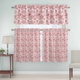 thumbnail image 5 of Red Curtain Valances Set Cycling Pattern People Animal Plant Kitchen Curtains 36&nbsp;inch Length Rod Pocket Valance and Tiers 3 Piece Set Small Bedroom Bathroom Laundry Decor, 5 of 9