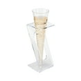 thumbnail image 2 of Bev Tek Clear Plastic Individual Champagne Flute Stand - 6" x 2 1/4" x 2 1/4" - 100 count box, 2 of 4