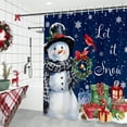 thumbnail image 2 of Winter Christmas Snowman Shower Curtain, Snowflake Xmas Shower Curtains Set for Bathroom, Holiday Winter Theme Fabric Decor Bath Curtain with Hooks, 70X72IN Blue, 2 of 6