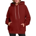 thumbnail image 3 of Fall Sweatshirts for Women Long Sleeve Hoodie Sweatshirts Womens Loose Casual Hooded Pullover Top with Pocket, 3 of 8