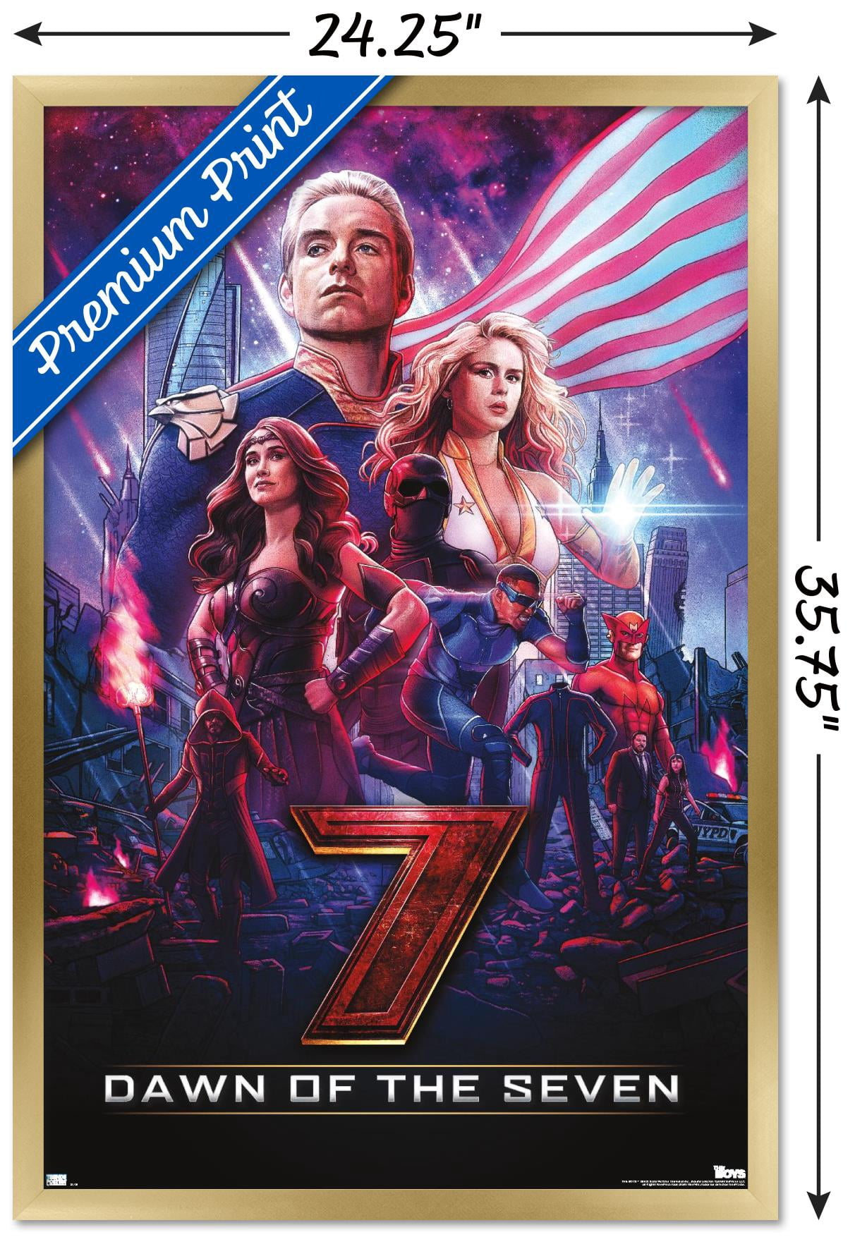 The Boys: Season 3 - Dawn of the Seven Wall Poster, 22.375" x 34" Framed