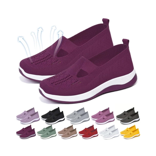 Zapatos ortopédicos Yilia para mujer, anchas y transpirables, sin cordones