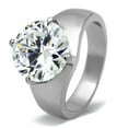 thumbnail image 1 of Bague pour Femmes en Acier Inoxydable Poli avec AAA Grade CZ en Transparent - Taille 10, 1 of 1