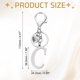 thumbnail image 2 of Llave de inicial Uxcell Letra C, anillo de alfabeto de corazón de acero inoxidable, plata, 2 of 6