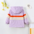 thumbnail image 4 of DAETIROS Girls Rain Jacket, Hooded Rain Jacket for Girls Kids, Purple Size 4 T, Multi-Color Hooded Lightweight, Elastic Cuffs, Breathable Rain Jacket for Girls Kids, 4 of 9