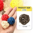thumbnail image 2 of Uxcell 6 Pcs Wicker Rattan Balls 1.2 Inch Rattan Decorative Balls Vase Fillers for Wedding Party Centerpiece Bowls Home Decoration, Brown, 2 of 5
