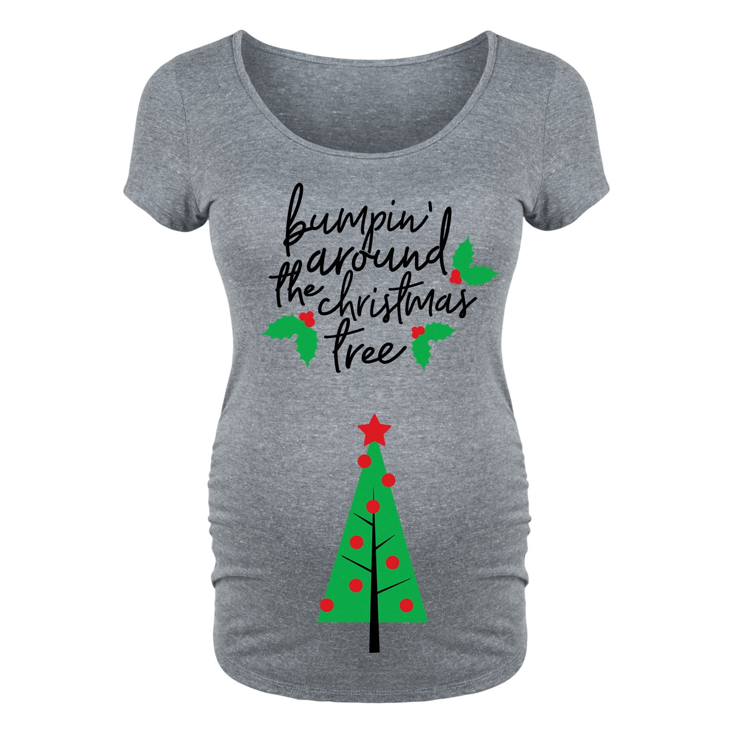 Bloom Maternity - Bumpin Around Christmas Tree - Maternity Scoop Neck T-Shirt