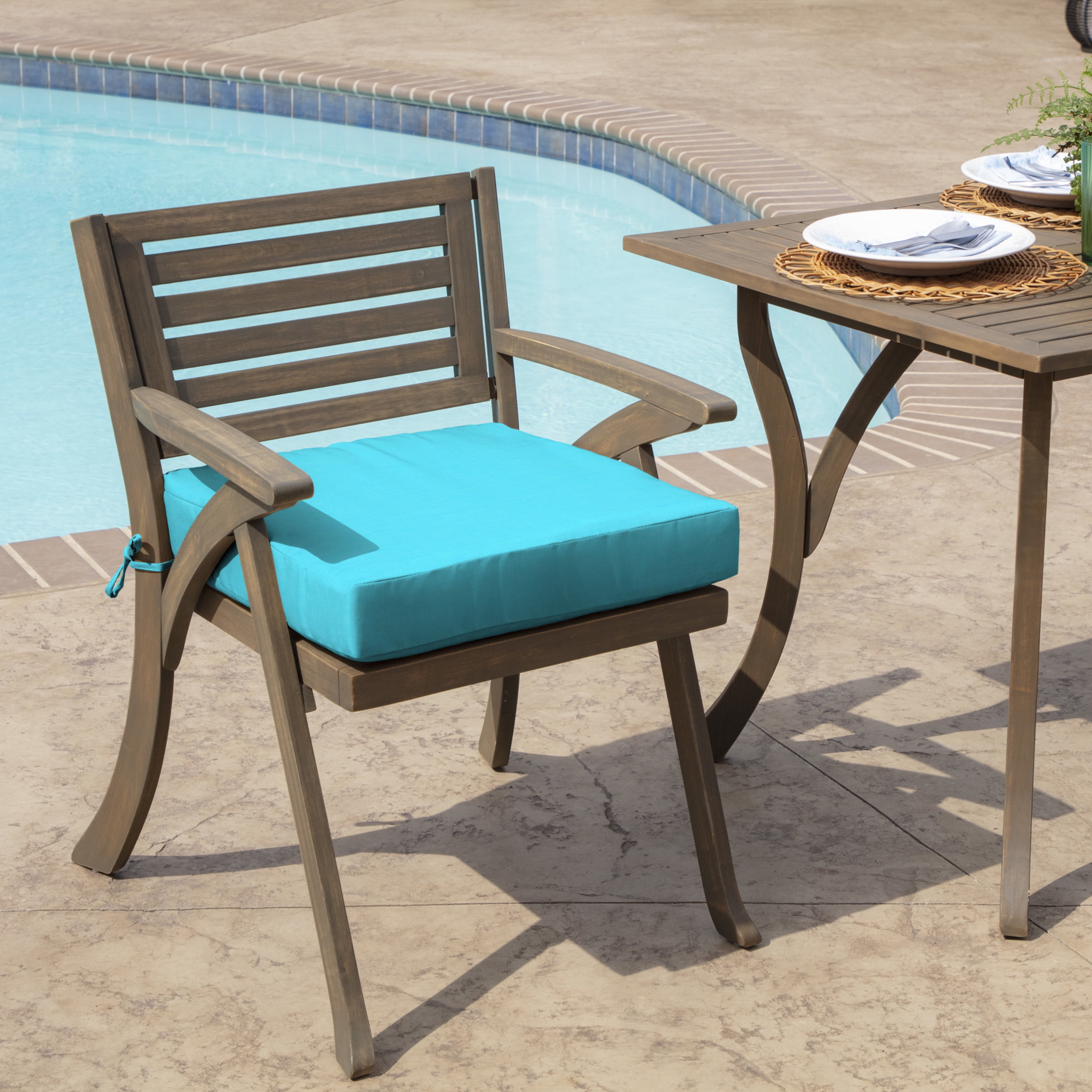 Arden Selections Outdoor Seat Cushion 21 x 21 Pool Blue Leala Walmart