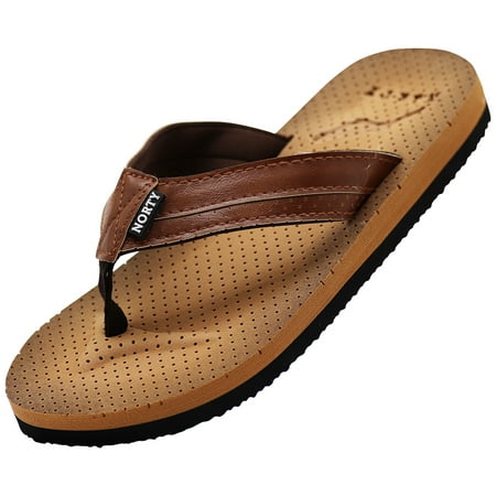 

NORTY Big Boys 4-8 Child Male Flip Flops Thong Sandals Brown