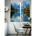 thumbnail image 4 of Grey Mountain Sheer Curtains for Living Room Bedroom Green Forest Modern Art Farmhouse Sheer Curtains 63 Inch Long 2 Panels Set Light Filtering Curtain Window Treatments Drapes for Dining Room, 4 of 6