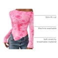 thumbnail image 4 of Blusa PRETTYGARDEN 2025 Hombros Descubiertos Floral Rosa Rojo L, 4 of 9