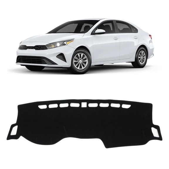 Car Dash Cover for Forte/K3 2019 2020 2021 2022 2023 2024 (S, EX, FE, LX, LXS, GT, GT-Line) Polyester Non-Slip Center Console Dash Cover Custom Fit Dash Mat Sunshade Windshield Glare Black