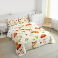 thumbnail image 2 of Manfei Cute Fox Full Size Comforter Sets,Tropical Botanical Mushroom Bedding Comforter Set,Red Green Beige Bedding Sets For Girls Teens,Ultra Soft Home Decor Reversible,3-Piece, 2 of 7