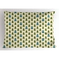 thumbnail image 1 of Geometric Forest Pillow Sham Fir Trees with Triangular Designs Winter Foliage, Decorative Standard King Size Printed Pillowcase, 36 X 20 Inches, Eggshell Olive Green and Bluegrey, by Ambesonne, 1 of 2