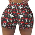 thumbnail image 2 of Lsque Red Mushrooms Pattern High Waisted Biker Shorts for Women-Tummy Control Fitness Athletic Workout Running Yoga Gym Shorts,Moisture-Wicking-Small, 2 of 9
