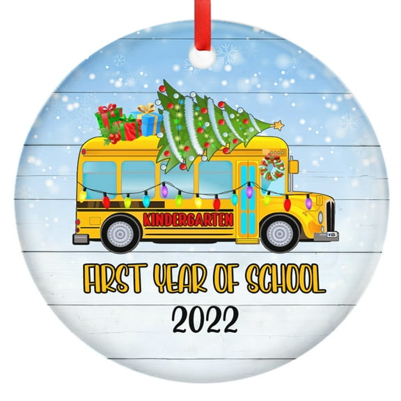 Christmas Ornaments, First Year Of School, Baby's First Christmas Gifts, Christmas Decorations Indoor, Circle Ceramic Ornament – 1Pcs