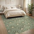thumbnail image 3 of ODIKA 8'x10' Washable Area Rug Non-Shedding, Easy Care, Scattered Footprint Patterned Tossed Bone Motif Border Print Flowing Dynamic for King Size Bedroom Under Bed, Master Suite, 3 of 7