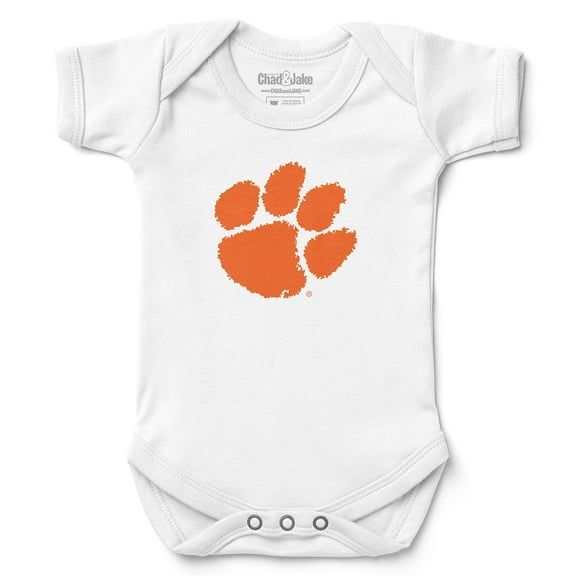 Newborn & Infant Chad & Jake White Clemson Tigers Logo Bodysuit