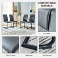 thumbnail image 6 of Sumdeal Modern Dining Chairs Set of 4 ,Metal Kitchen Chairs with PU Leather Padded Seat High Back ,4 Gray Chairs with Black Leg, 6 of 6