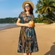 thumbnail image 4 of Balery Coffee-Drinking Skull Vestidos sueltos de manga corta para mujer, vestidos de verano 2025, vestidos casuales de corte A con vuelo., 4 of 6