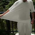 thumbnail image 4 of Men's 2 Pieces Shorts Set Ribbed Knit Crew Neck Short Sleeve Shirt Drawstring Waistband Shorts Set, 4 of 7