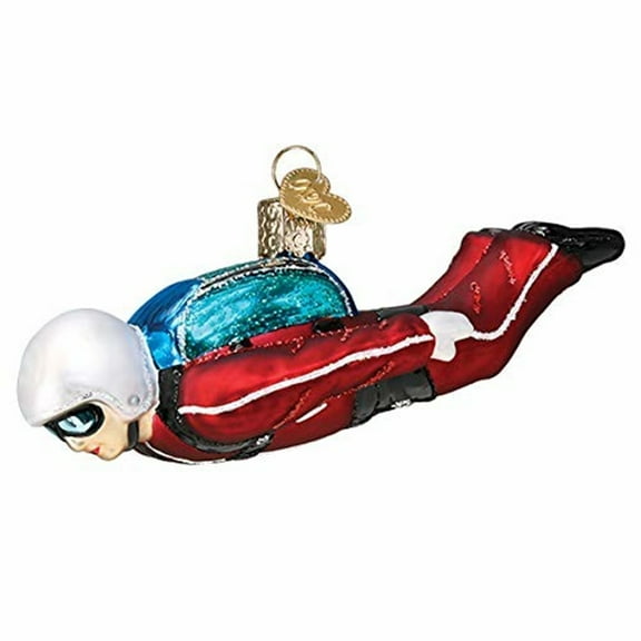 Old World Christmas Skydiver Ornament Plane Jump Floating 24200.