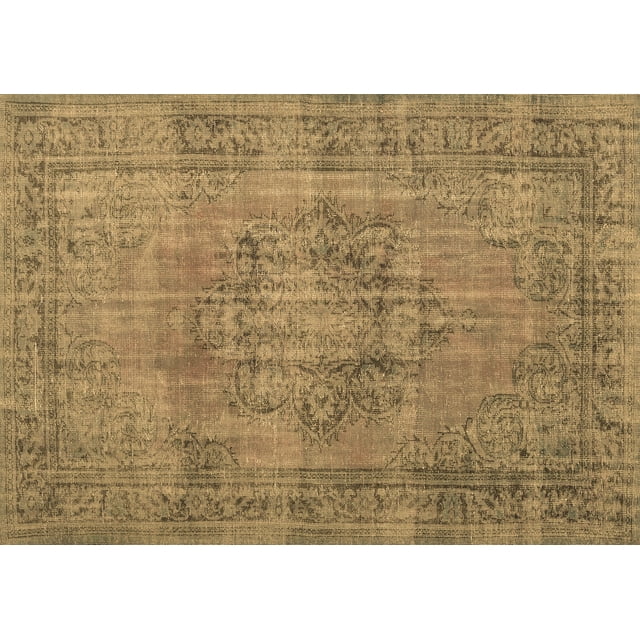 Ahgly Company Machine Washable Indoor Rectangle Persian Brown Traditional Area Rugs, 8' x 10'