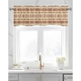 thumbnail image 2 of Southwest Brown Linen Curtain Valance for Bedroom/Bathroom/Kitchen/Office/Living/Dining Room Windows,Geometric Oriental Gradual Boho Tribal Pocket Topper Drapes Decorative Cafe Drapery Panel 42x18, 2 of 6