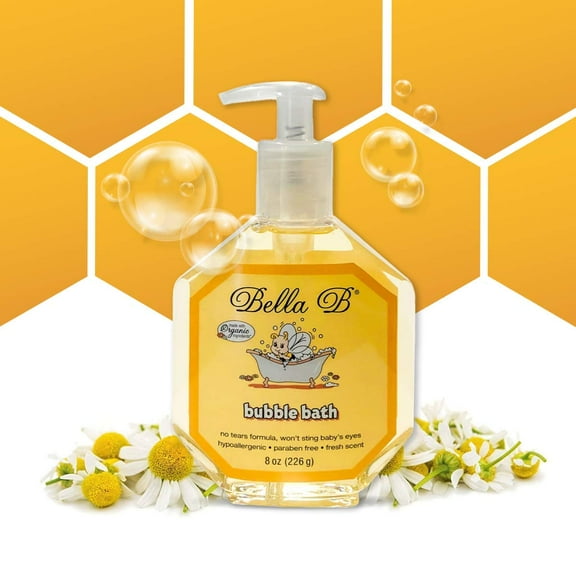BELLA B Bubble Bath for Baby & Kids 8 oz - Organic Bubble Bath for Toddlers - Toddler Bubble Bath Tear-Free Baby Bubble Bath Organic - Natural Bubble Bath for Kids - Tear-Free Bubble Bath - Kids Bath