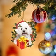 thumbnail image 3 of Christmas Dog with Gift Box Ornament Christmas Tree Decorations Xmas Tree Hangin DIY Blessing Puppy Pendant Gift/ Christmas Dog Pendant G, 3 of 5