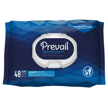 Prevail Adult Washcloths Softpack  48 count