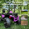 thumbnail image 6 of Hikiddo 24V Ride on Toys, Kids ATV 4-Wheeler for Big Kids with 2 Seater, 400W Motor, Bluetooth - Purple, 6 of 9